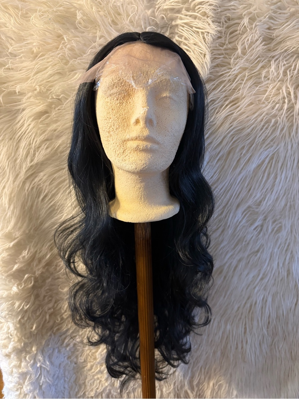 Black Long Wavy Lace Front Wig (E7)
